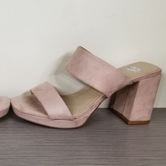BP. Karly Platform Block Heel Slide Sandal, Light Pink Suede, Womens Size 6 M - Picture 9 of 12